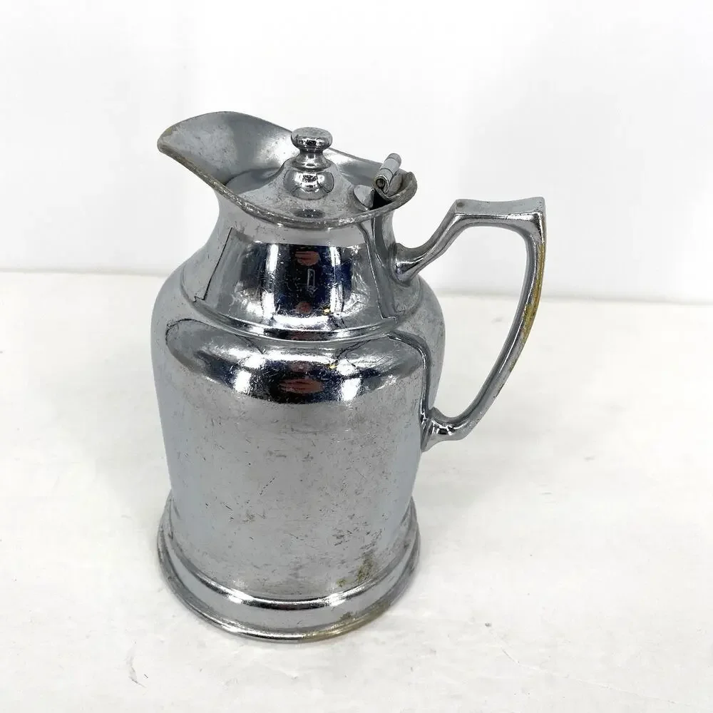 Vintage Wear Brite Chrome Creamer Pitcher MCM Milk Jug 6.5" - Picture 7 of 7
